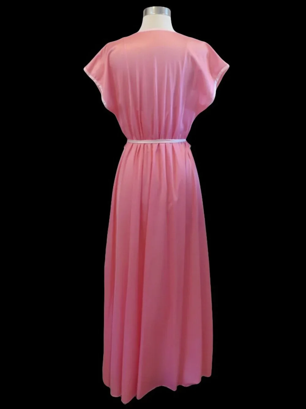 Vintage Pink Peignoir Set M Coquette Sheer Nylon Slip Dress Nightgown Robe